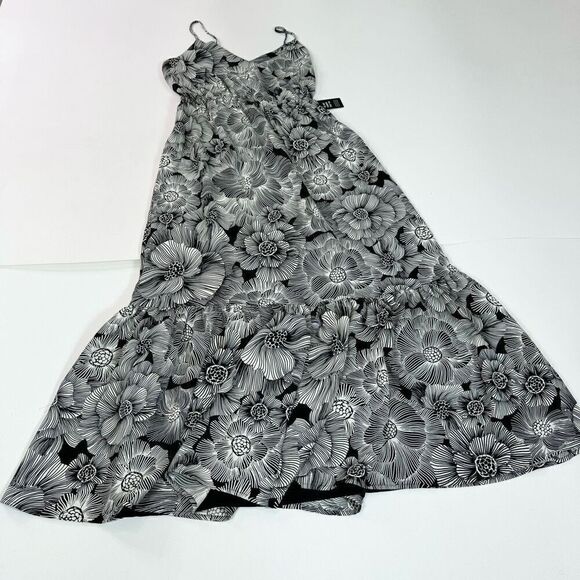 Express Dress Womens Medium Black Floral Bloomcore Sleeveless Maxi NWT beachy - Picture 1 of 9